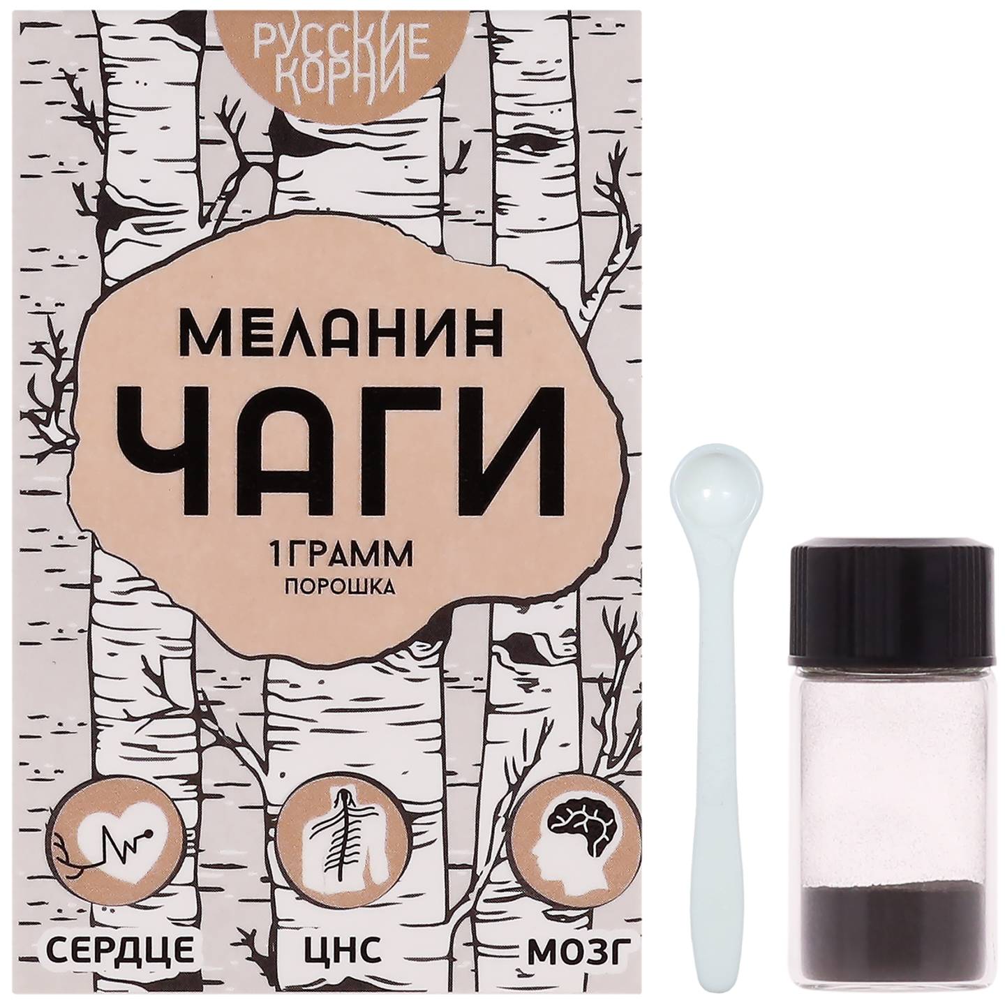 

Природный сорбент Русские Корни Меланин 1 г