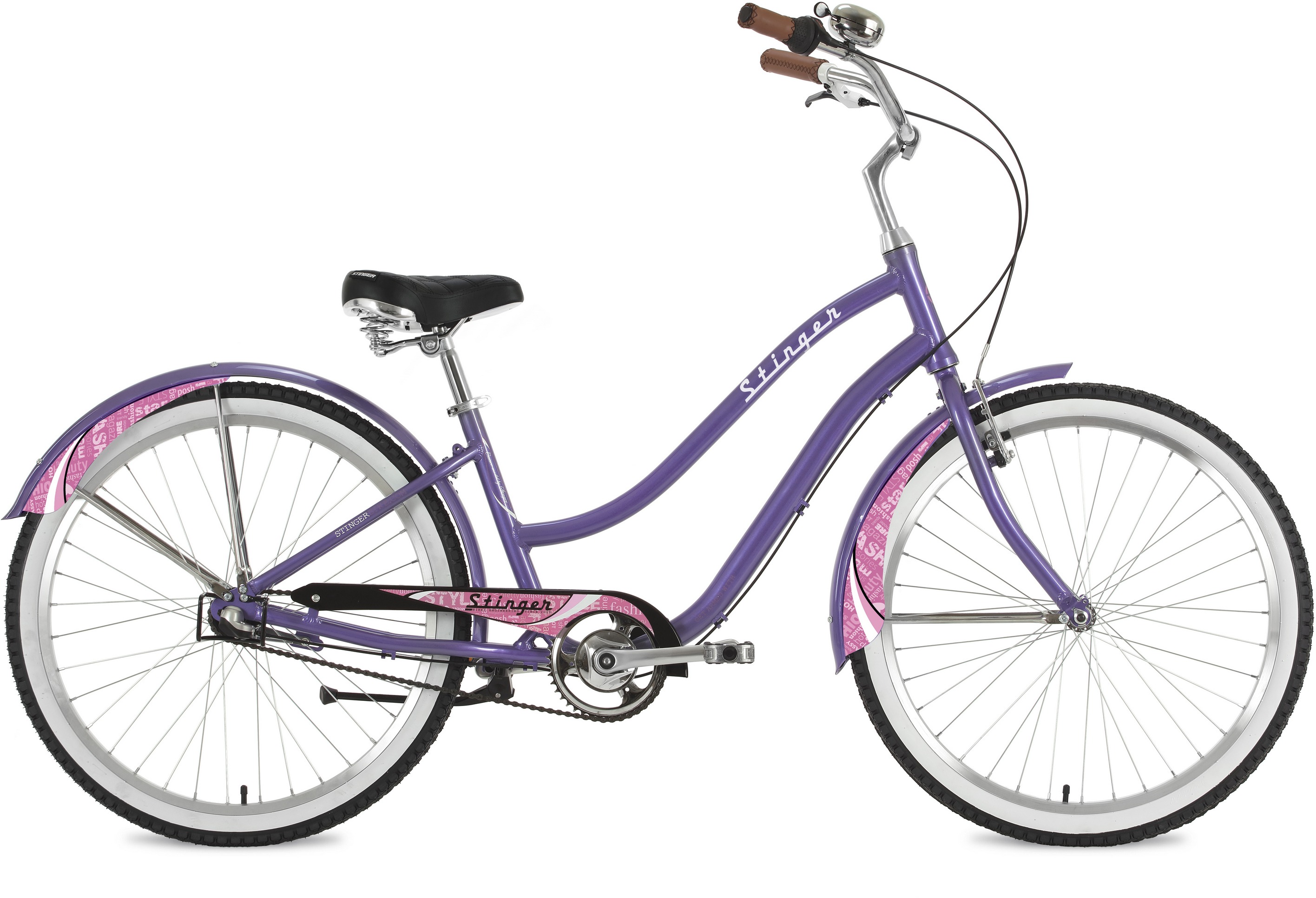 фото Велосипед stinger cruiser 3sl 26 2021 фиолетовый (дюйм:16)