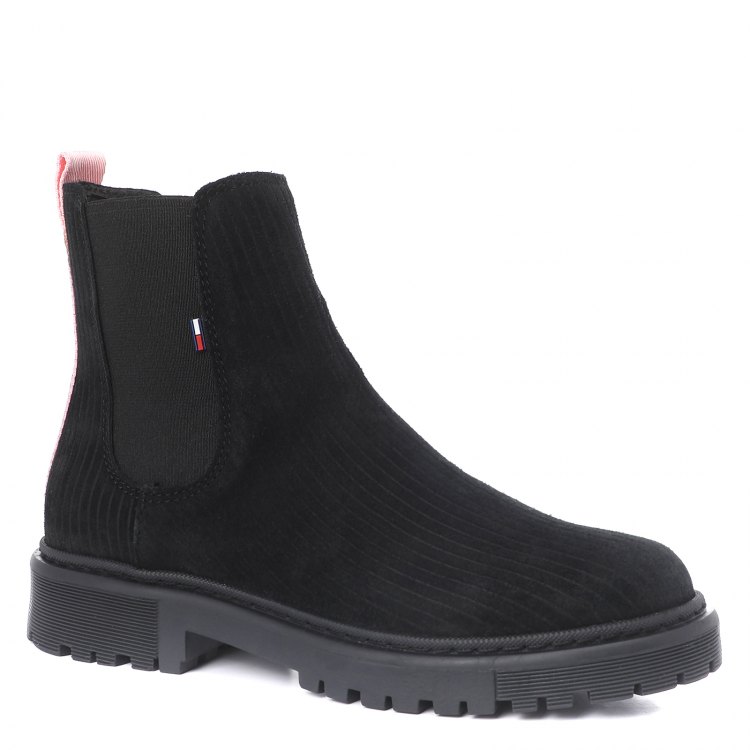 фото Женские ботинки челси tommy jeans branded tape chelsea boot en0en01088 черный р.41 eu