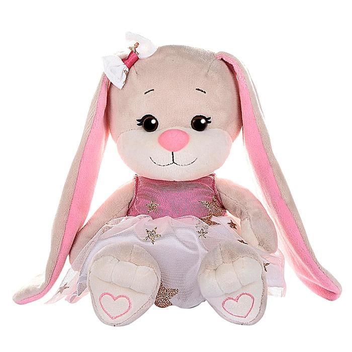 фото Мягкая игрушка «зайка lin», в бело-розовом плате со звездочками, 20 см jack and lin