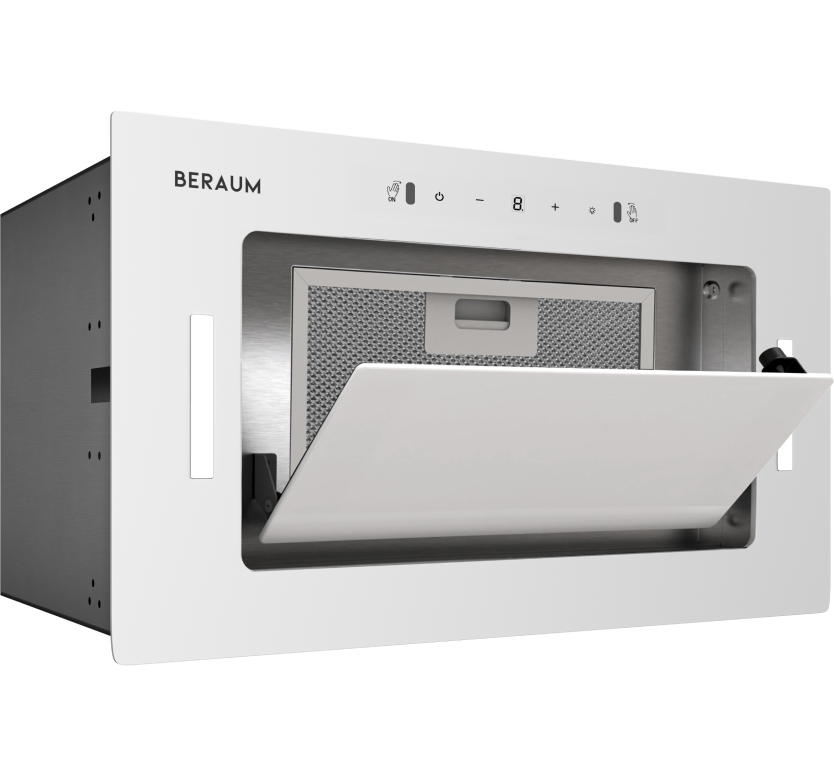 Вытяжка встраиваемая BERAUM HK-5G302W белый встраиваемая варочная панель индукционная beraum hi 2c103w белый