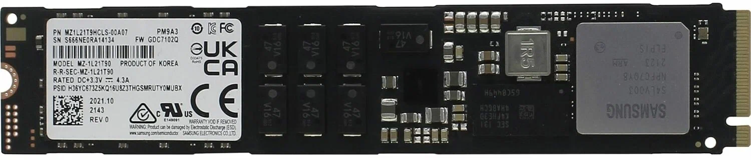 

SSD жесткий диск M.2 1.92TB PM9A3 MZ1L21T9HCLS-00A07 SAMSUNG
