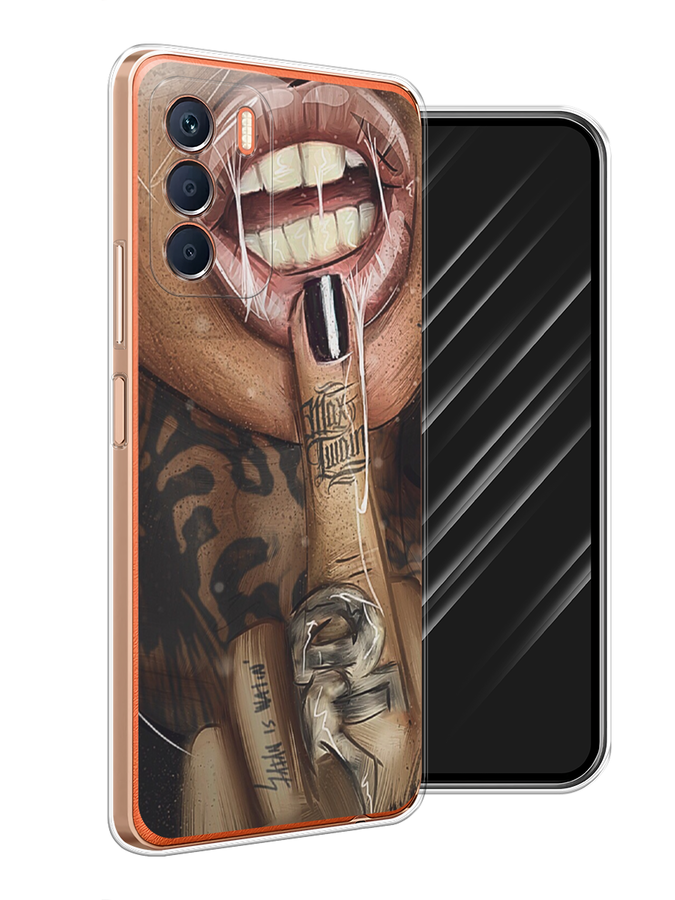 

Чехол Awog на Infinix Zero 5G 2023 "Девушка с татуировками", Бежевый;розовый;черный, 3104450-9
