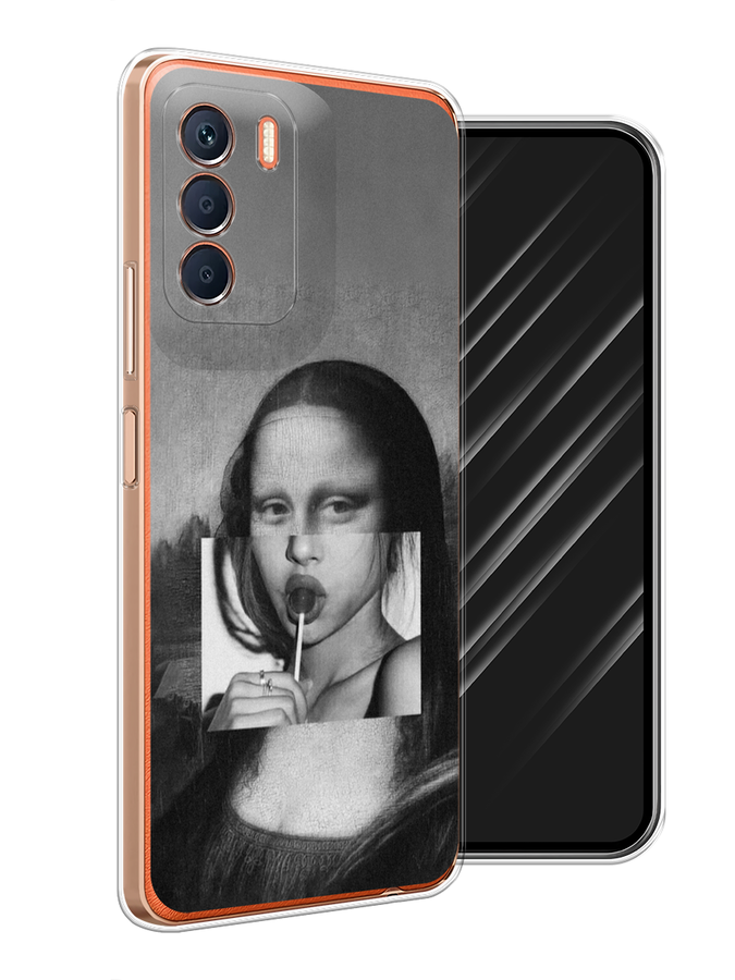 

Чехол Awog на Infinix Zero 5G 2023 "Mona Lisa sucking lollipop", Серый, 3104450-9