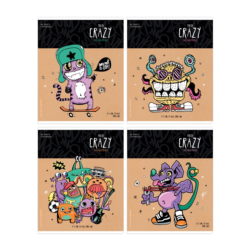 

Тетрадь общая в клетку ArtSpace Рисунки Crazy monsters, 48 л., 1 шт.