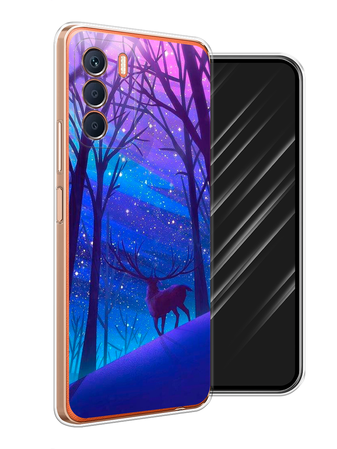 

Чехол Awog на Infinix Zero 5G 2023 "Северный олень", Фиолетовый;голубой;синий, 3104450-2