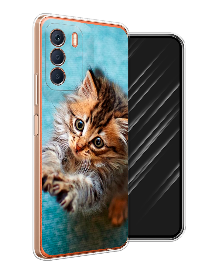 

Чехол Awog на Infinix Zero 5G 2023 "Котенок просит есть", Бирюзовый;коричневый;белый, 3104450-2