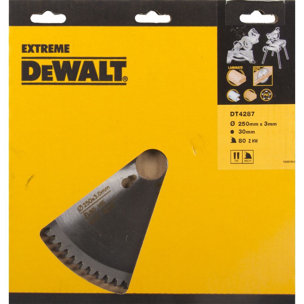 Пильный диск DEWALT EXTREME WORKSHOP DT4287-QZ, 250/30 мм. диск пильный по дереву dewalt extreme tfz5 dt4287 qz 250х30х2 2 мм 80 зубьев