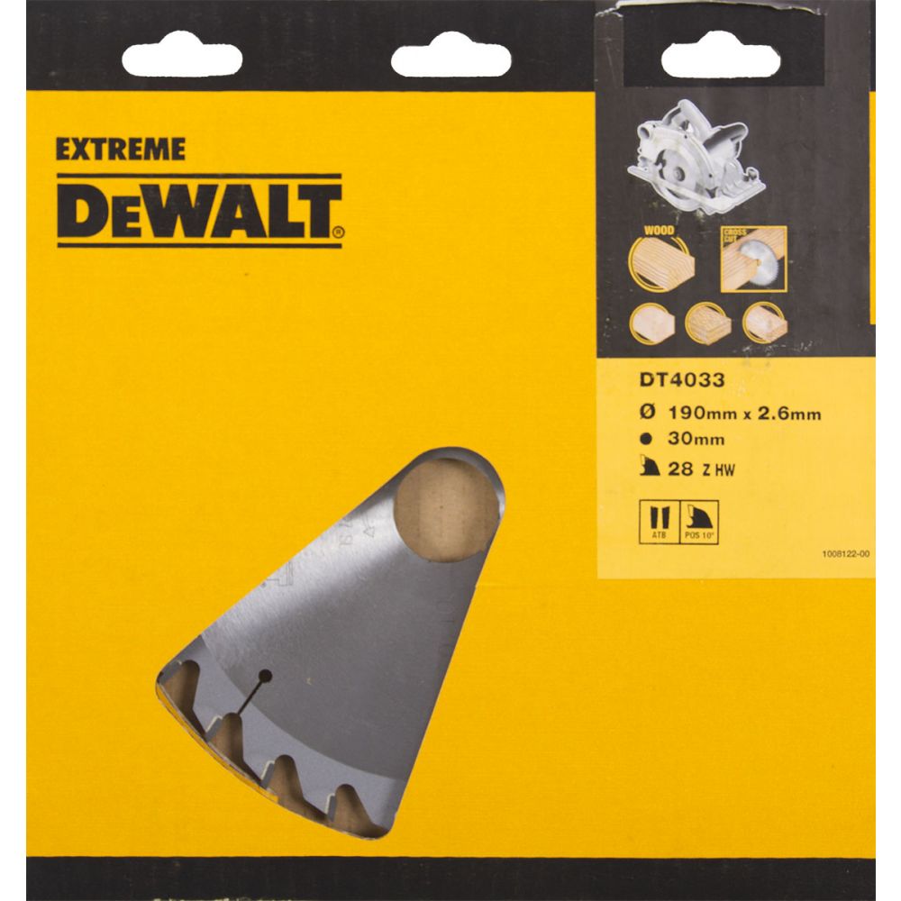 фото Пильный диск dewalt extreme workshop dt4033-qz, 190/30