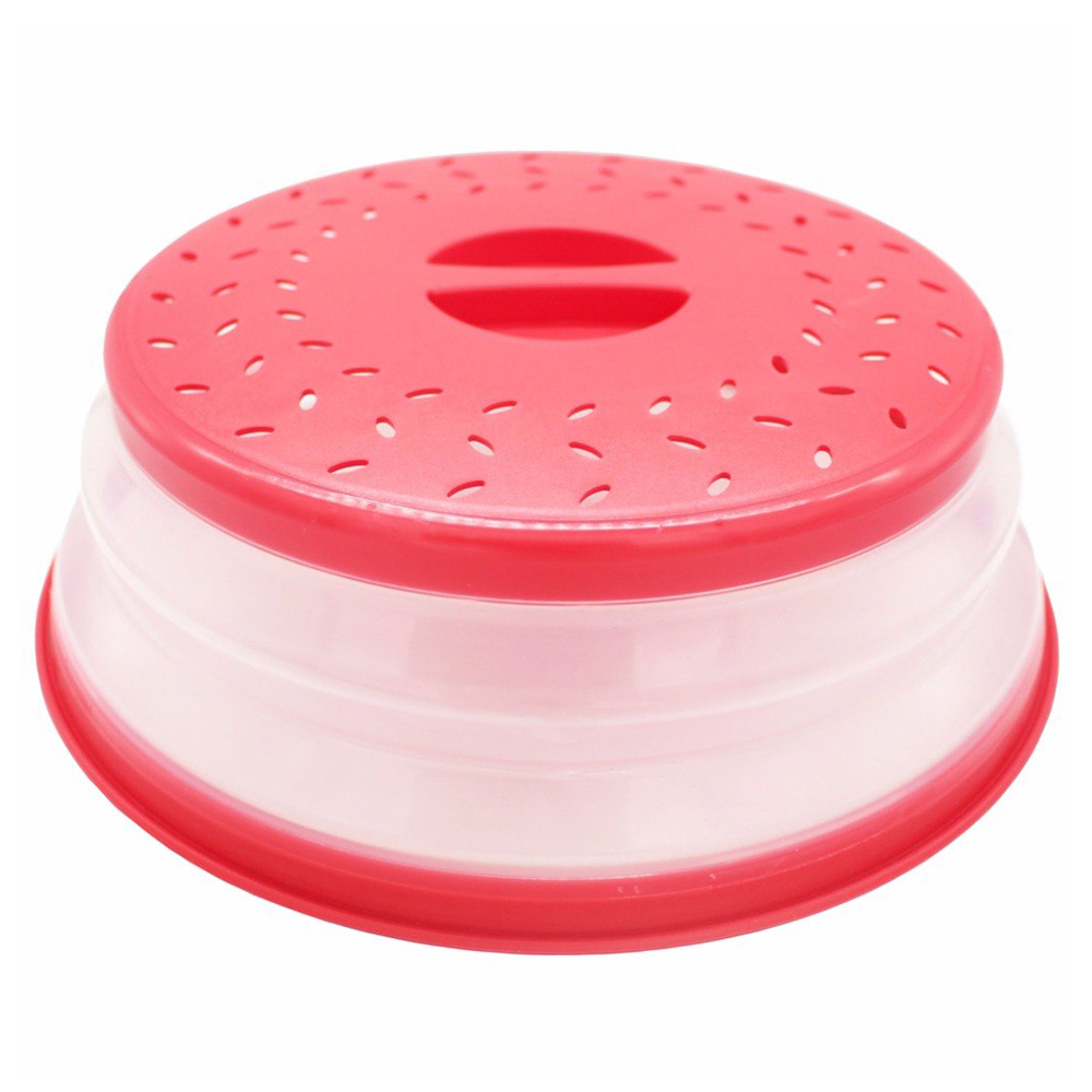 фото Cкладная крышка для посуды в микроволновую печь, красн., kitchen angel ka-mwc-03