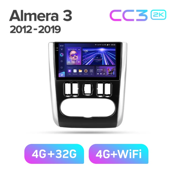 Магнитола TEYES NISSAN ALMERA 2012-2018 г CC3 2K 432 ГБ 3489000₽