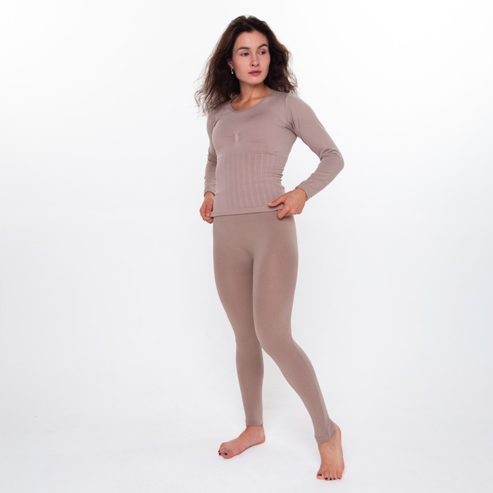 

Термобельё женское (лонгслив, леггинсы), цвет кофейный, размер 42-44 (S)