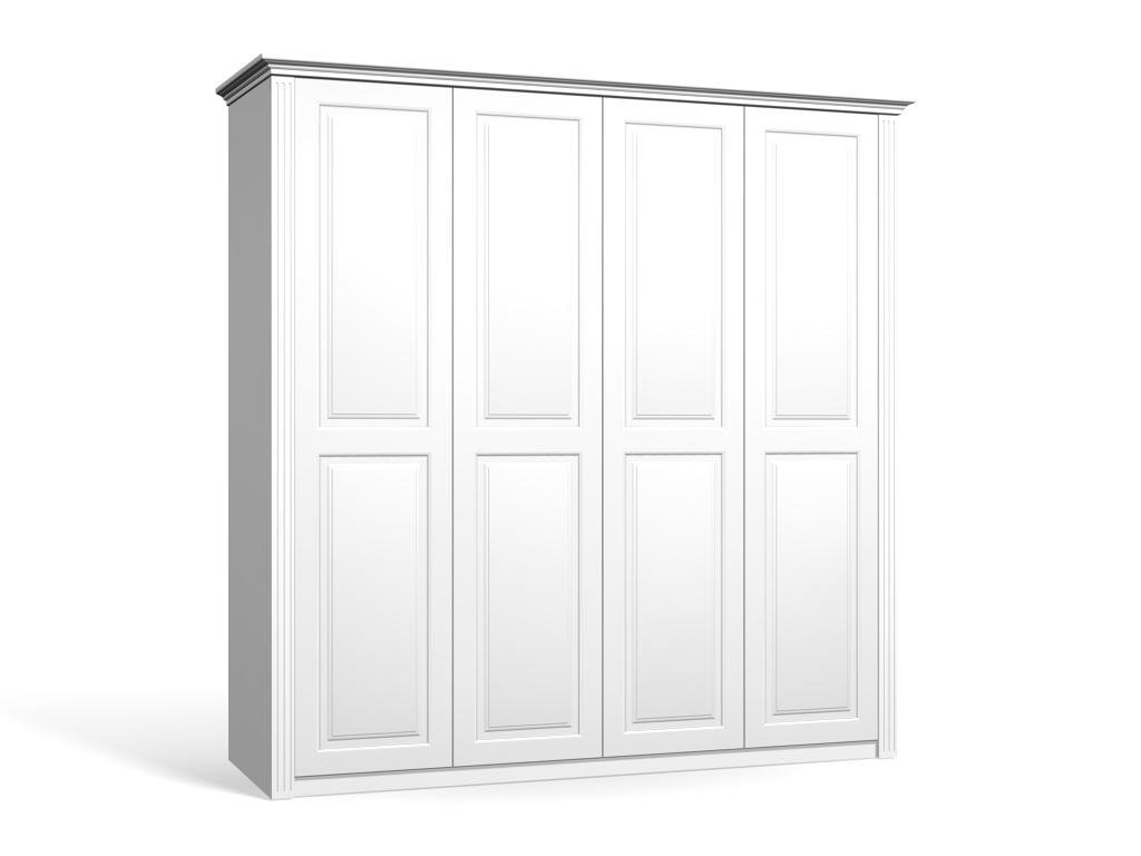 

Шкаф распашной Классика Люкс-4.9 МДФ для одежды четырёхдверный 170x200x60 Мегамебель, Белый, Классика-Люкс-4.9