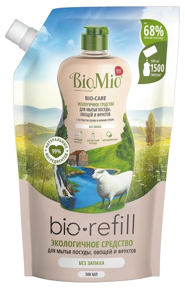 Средство BioMio Bio-Care для мытья посуды, овощей, фруктов, хлопок и ионы серебра, 500мл