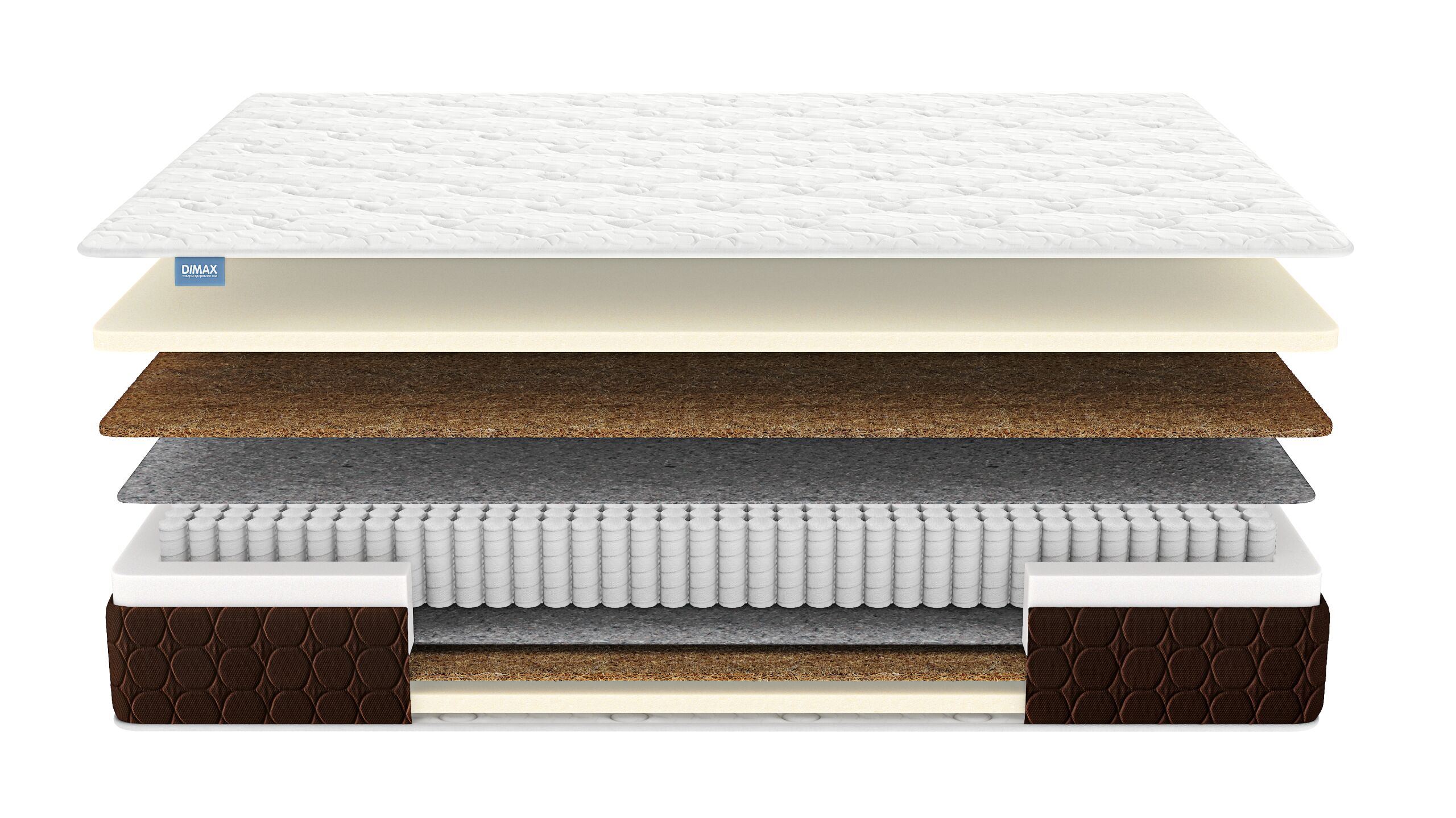 

Матрас Dimax Мега Медиум Лайт 130х200, Бежевый;белый;серый;серебристый, Мега Медиум Лайт