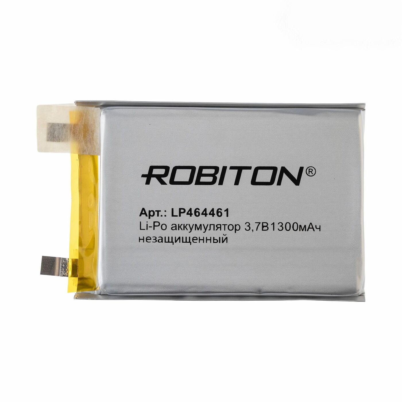 

Аккумулятор ROBITON LP 464461UN, Li-Pol, 3.7 В, 1300 мАч, призма без защиты, LP 464461UN