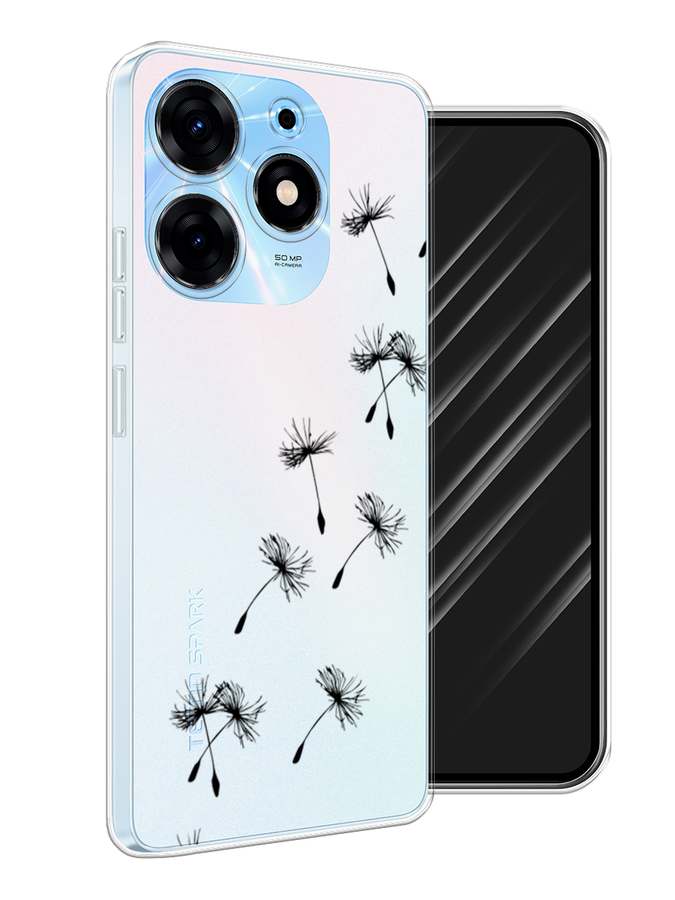

Чехол Awog на Tecno Spark 10 Pro "Летящие одуванчики", Черный, 303750-8