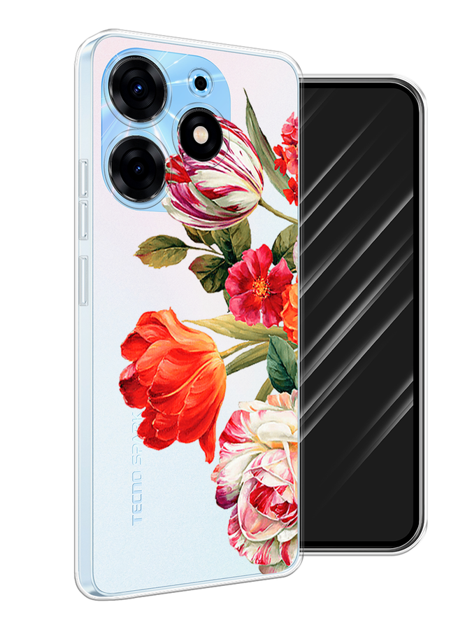 

Чехол Awog на Tecno Spark 10 Pro "Весенний букет", Красный;розовый;зеленый, 303750-8