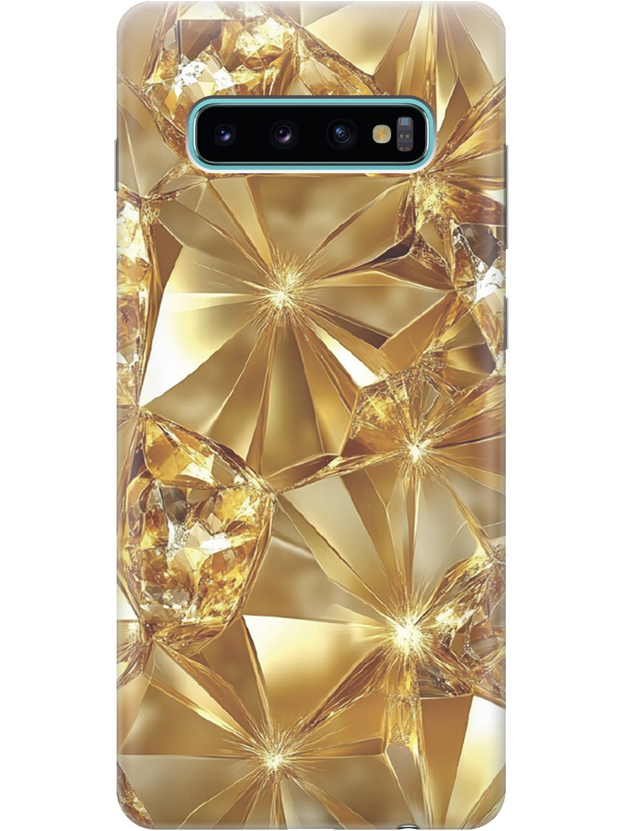 

Силиконовый чехол на Samsung Galaxy S10+ с принтом "Желтый сапфир", Прозрачный;золотистый, 720461132