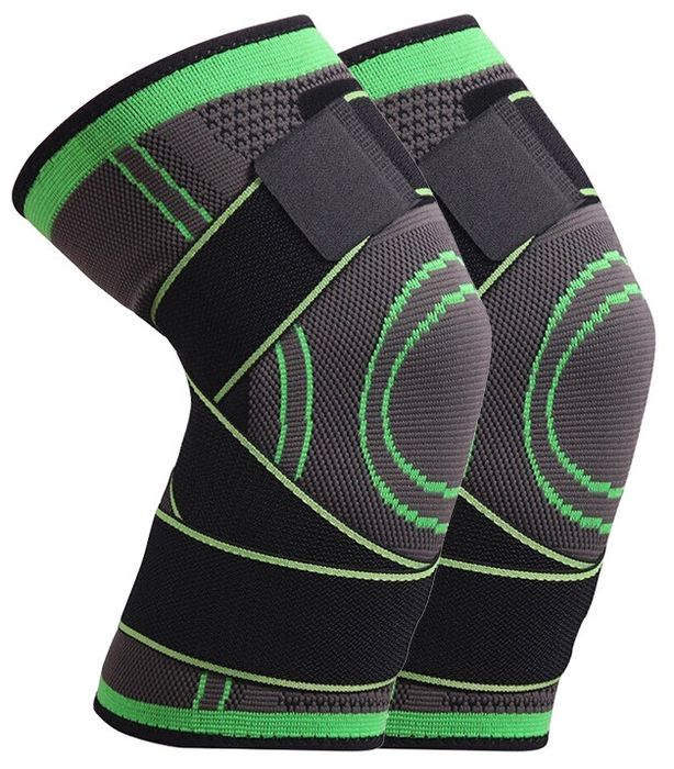 Наколенники для колена черно-зеленый 2 ед. р. 3XL