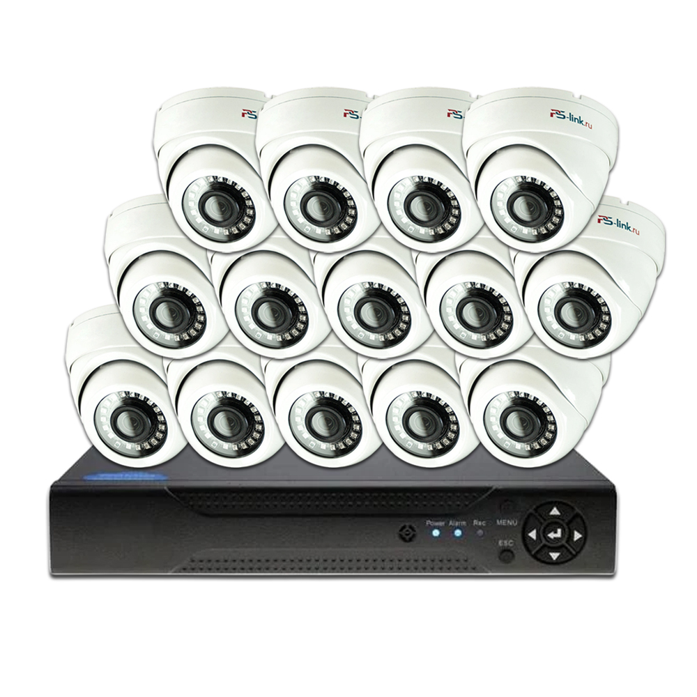 Комплект видеонаблюдения Ps-Link A214HD 14 камер AHD 2Мп для помещения. адаптер tp link tl pa4010kit av500 av600 комплект nano адаптеров powerline
