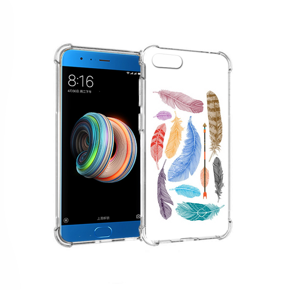 

Чехол MyPads Tocco для Xiaomi Mi Note 3 разноцветные перья (PT99401.307.572), Прозрачный, Tocco