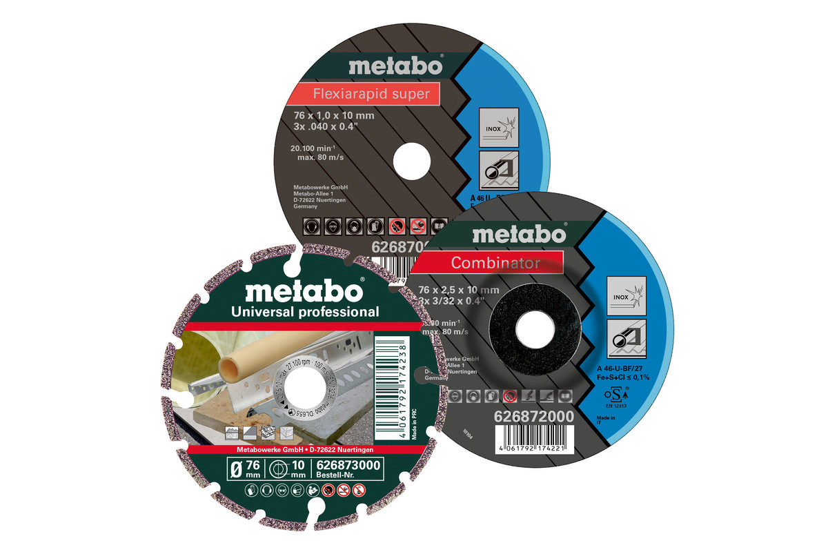фото Набор дисков metabo (626879000) (76 мм; отрезной, зачистной, алмазный)