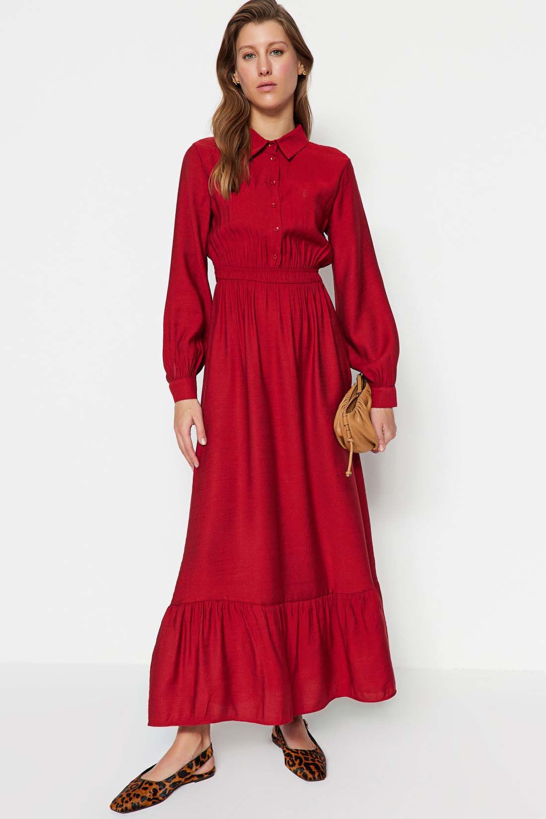 Платье женское Trendyol TCTSS23EB00249 красное 40