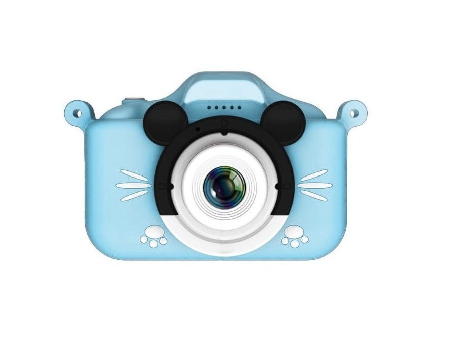 Детский цифровой фотоаппарат Childrens Fun Camera Cute Мышонок Blue фотоаппарат kuplace print camera 24 мп с играми функция печати фото котик голубой
