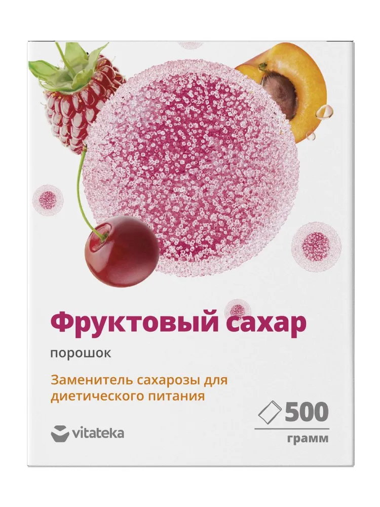 Заменитель сахарозы Vitateka Фруктовый сахар фруктоза порошок, 500 г