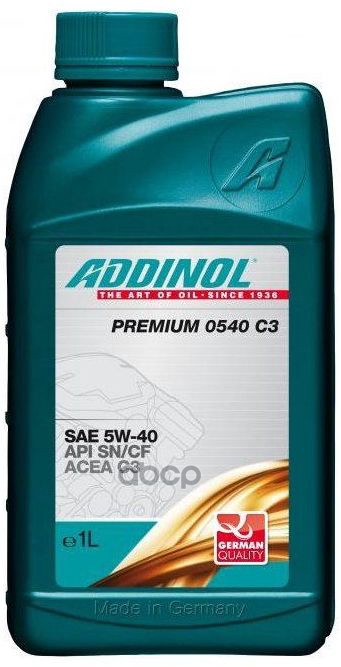 

Моторное масло Addinol Premium 0540 C3 синтетическое 5W40 1л