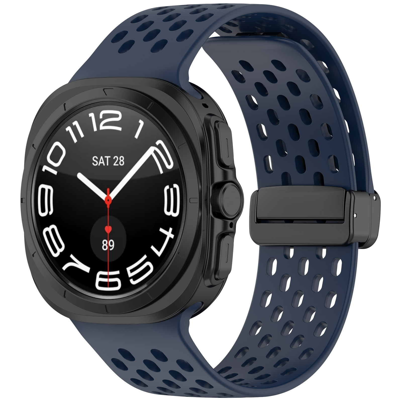 

Силиконовый ремешок для Samsung Galaxy Watch Ultra, 47 мм, ночной синий, Силиконовый ремешок с вентиляцией и магнитной застежкой для Samsung Galaxy Watch Ultra, 47 мм
