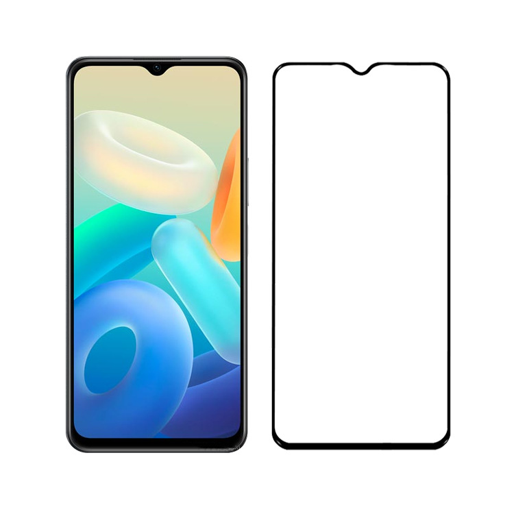 

Cтекло MyPads для Vivo Y76s Y74s Y55s с олеофобным покрытием черное, 5D Forti Glass
