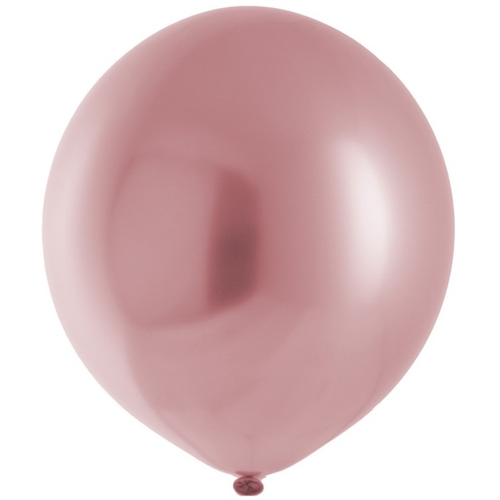 Шар латексный 18 Хром, набор 5 шт., блестящий розовый