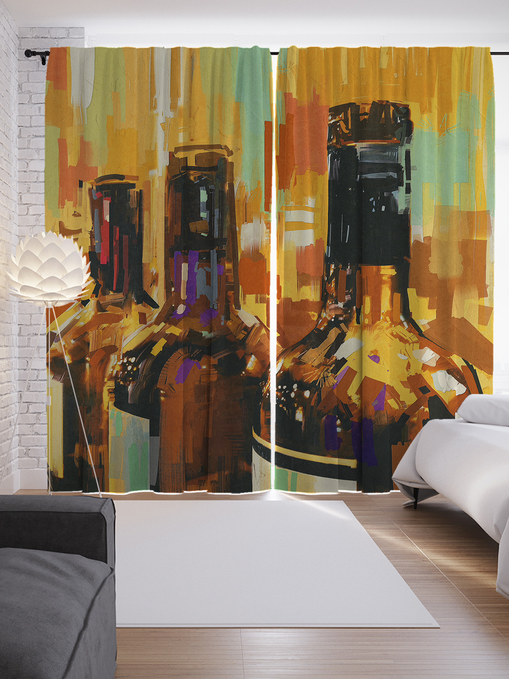 

Шторы JoyArty с фотопечатью "Закупоренные бутылки" из сатена, 290х265 см, Закупоренные бутылки