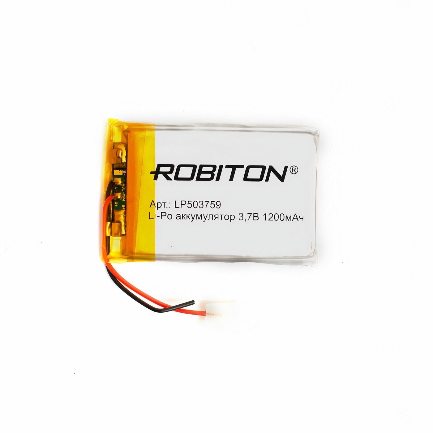 

Аккумулятор ROBITON LP 503759, Li-Pol, 3.7 В, 1200 мАч, призма со схемой защиты, LP 503759
