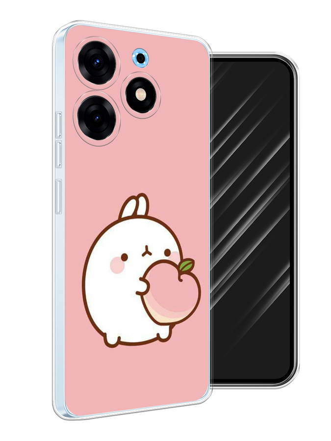 

Чехол Awog на Tecno Spark 10 Pro "Кролик с персиком", Розовый;бежевый, 303750-1