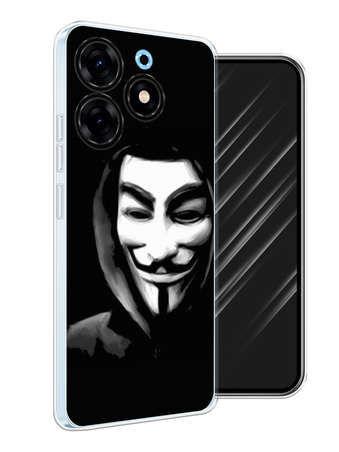 

Чехол Awog на Tecno Spark 10 Pro "Анонимус", Черный;серый;белый, 303750-5