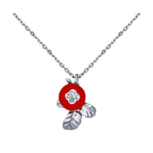 

Колье из серебра 40-45 см SOKOLOV 94070096, фианит\эмаль, 94070096