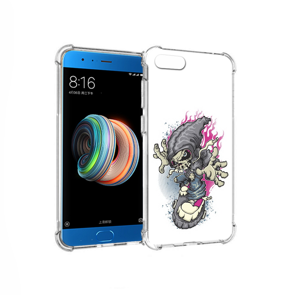 

Чехол MyPads Tocco для Xiaomi Mi Note 3 нарисованный скелет на скейт борде, Прозрачный, Tocco