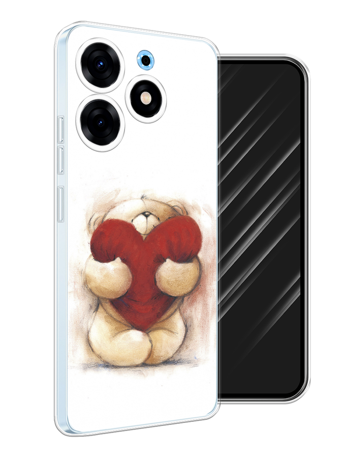 

Чехол Awog на Tecno Spark 10 Pro "Мишка с сердцем 1", Белый;бордовый;бежевый, 303750-6