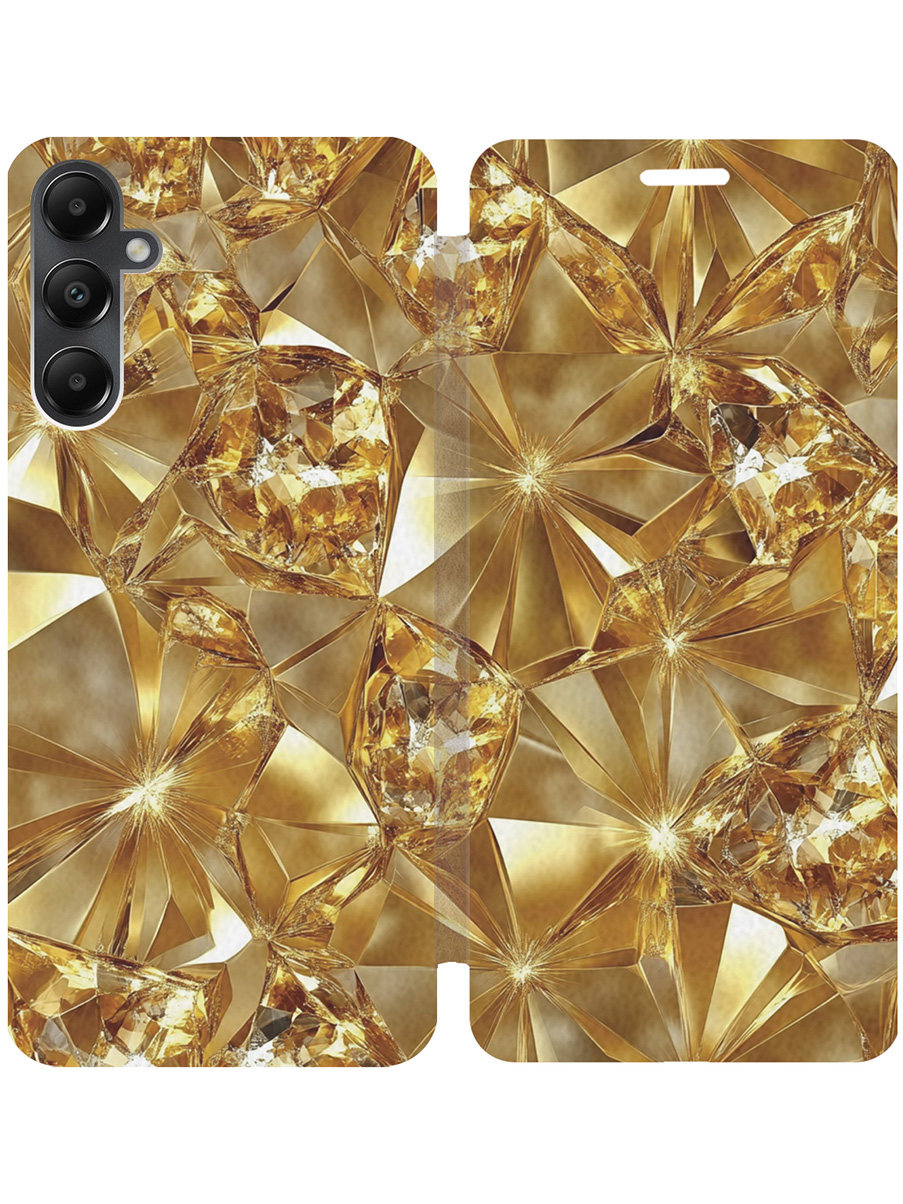 

Чехол-книжка на Samsung Galaxy A05s с принтом "Желтый сапфир" золотой, Золотистый, 776583732