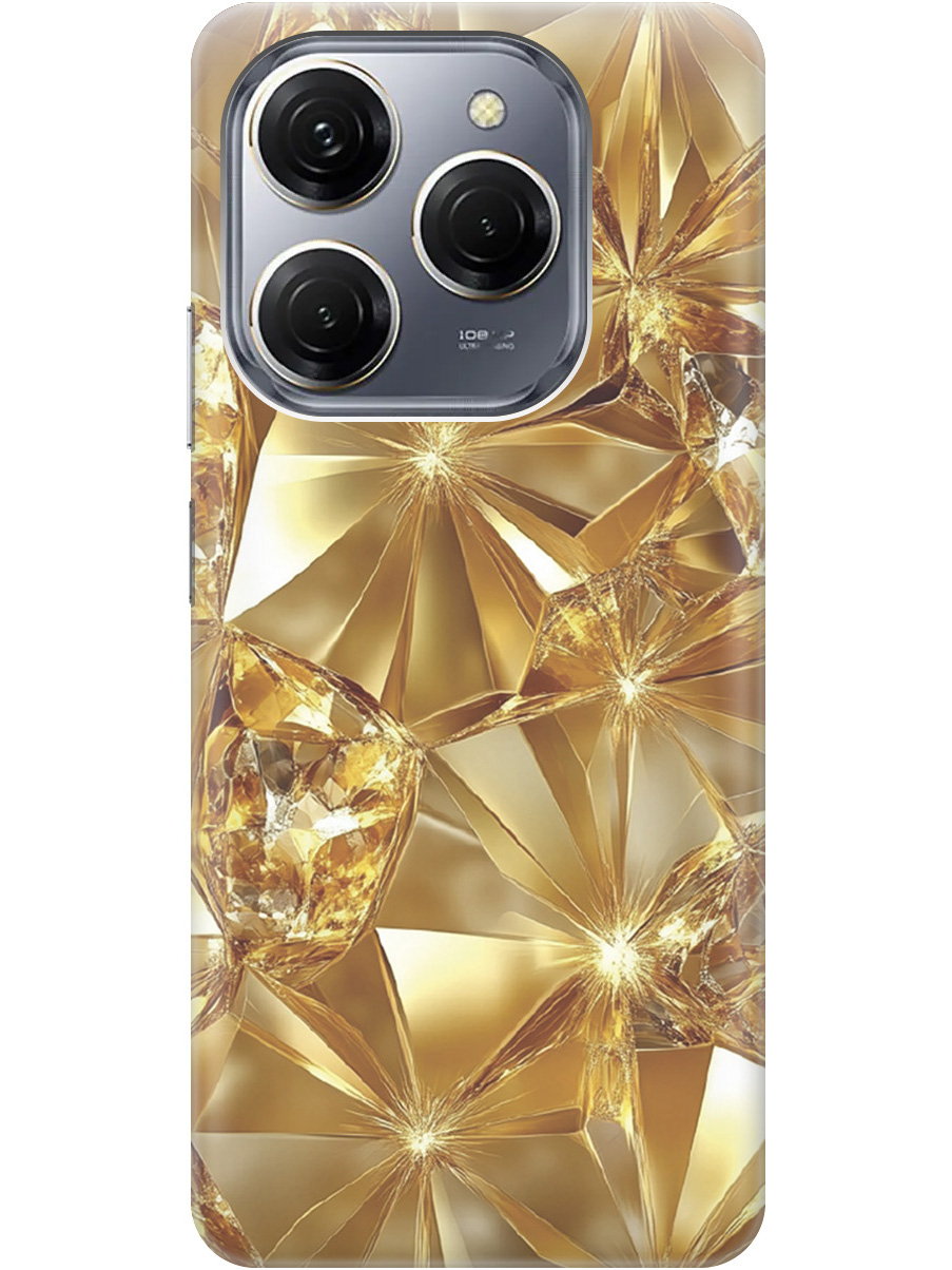 

Силиконовый чехол на Tecno Spark 20 Pro с принтом "Желтый сапфир", Прозрачный;золотистый, 779829032