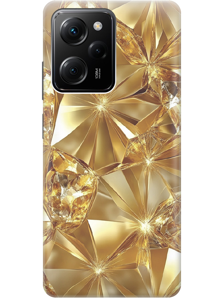 

Силиконовый чехол на Poco X5 Pro 5G с принтом "Желтый сапфир", Прозрачный;золотистый, 767959732