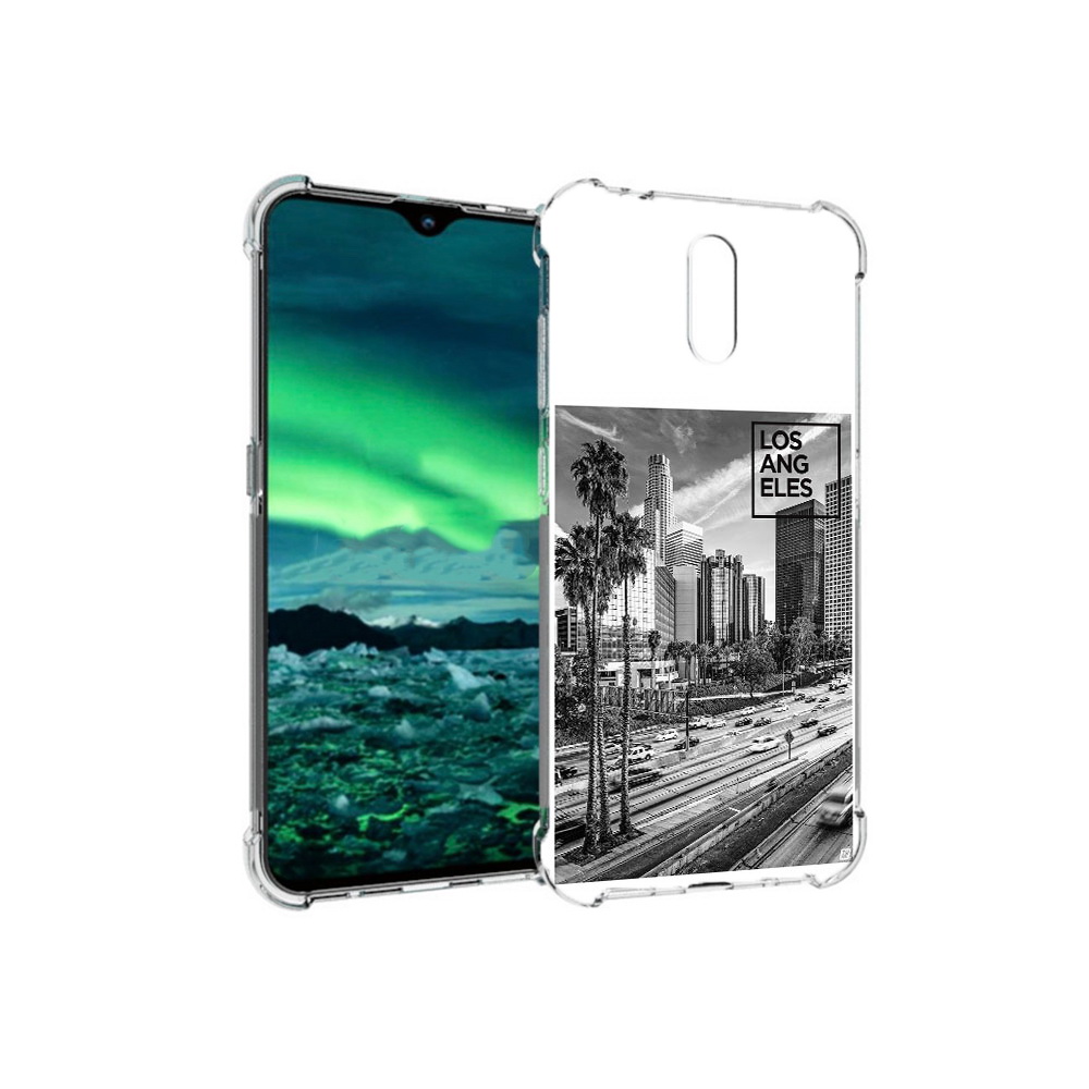 

Чехол MyPads Tocco для Nokia 2.3 черно белый лос анджелес (PT142254.97.685), Прозрачный, Tocco