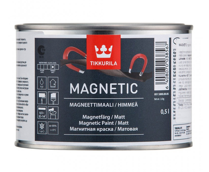 

Краска Tikkurila Magnetic, серый, 0,5 л, Magnetic