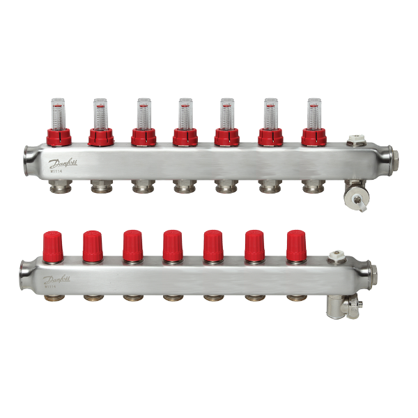 Комплект коллекторов Danfoss SSM-7F с расходомерами, 7 контуров