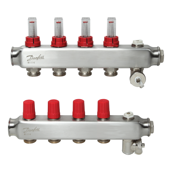 Комплект коллекторов Danfoss SSM-4F с расходомерами, 4 контура