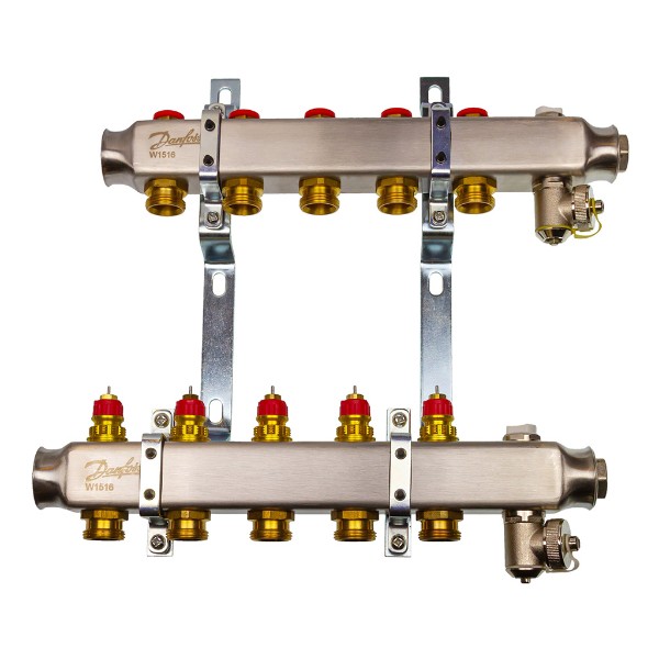 Комплект коллекторов Danfoss SSM-5 с кронштейнами для 5 контуров