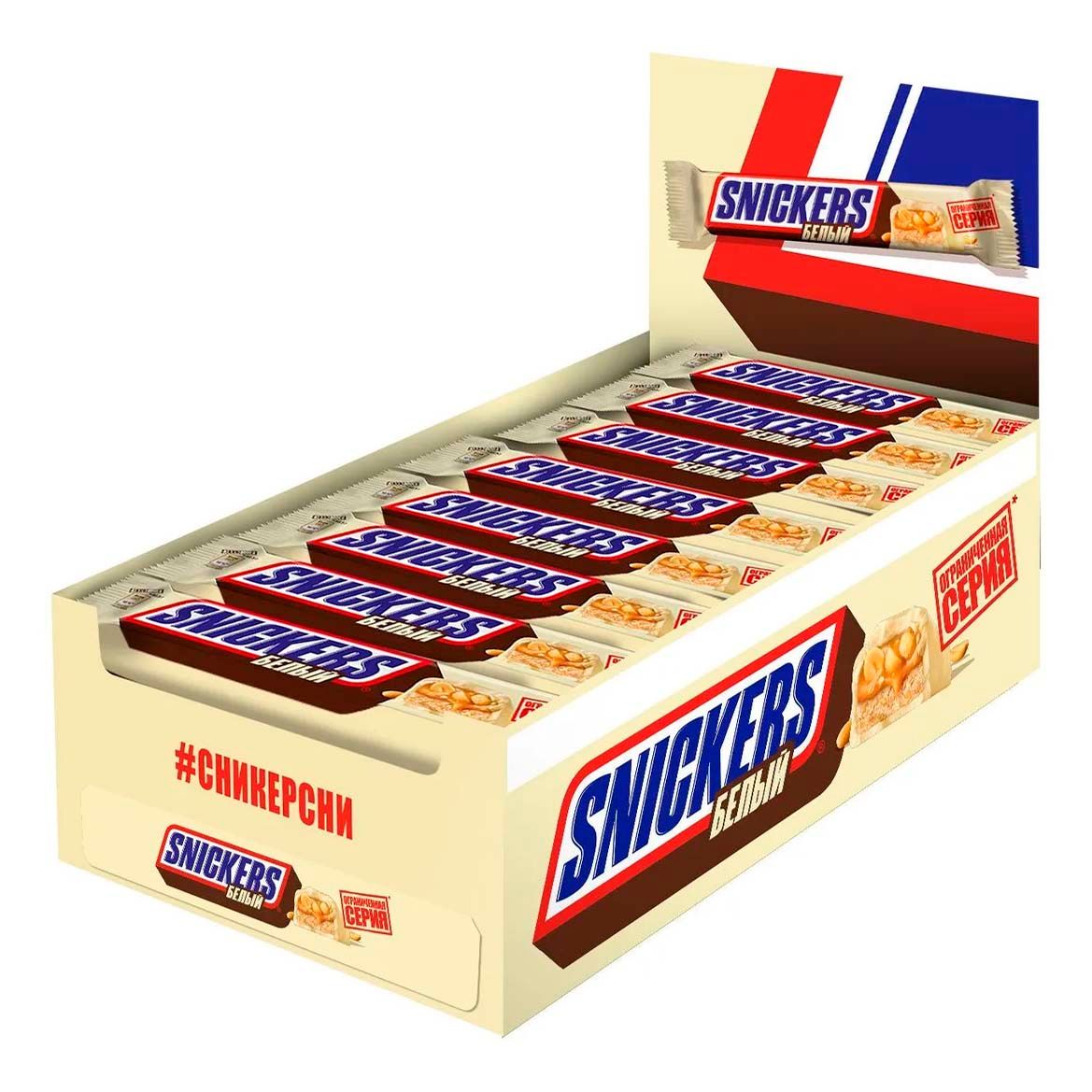 

Батончики Snickers шоколадные белые 81 г х 32 шт